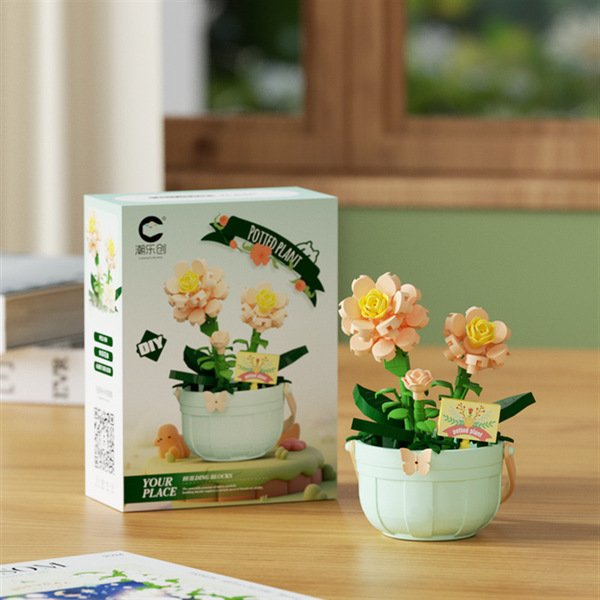 Potted - 7481 (Peach Rose)